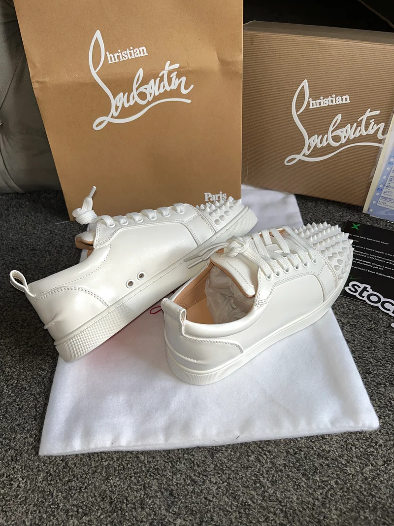 Plain White Studded Trainers