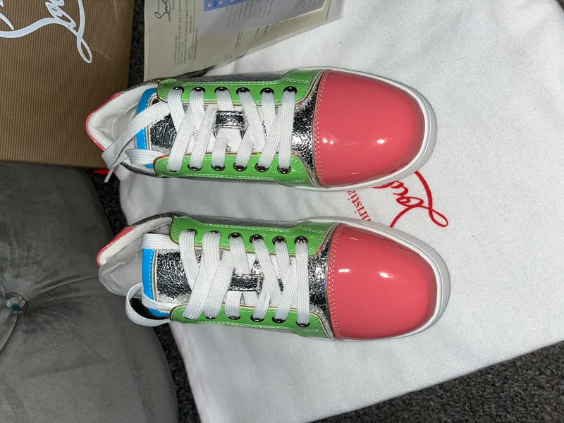 Colourful Red Bottomed Trainers