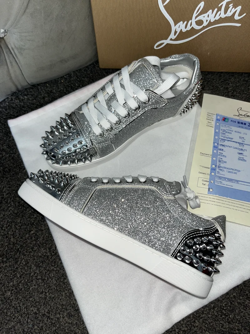 Glittery Studded Plain Trainers