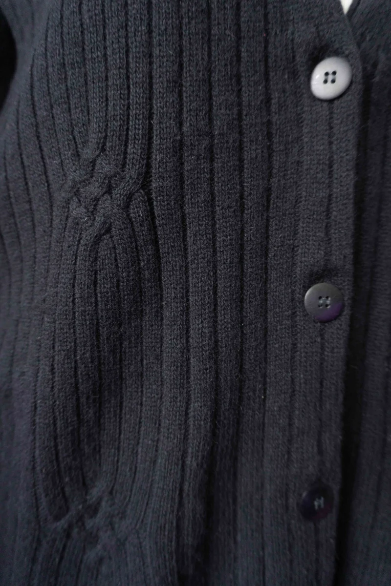 Vintage 80s Strickweste, Navy, M–L