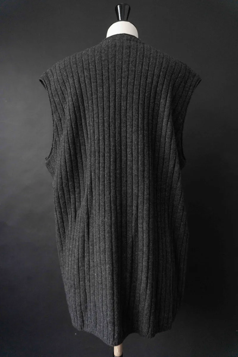 Vintage 80s Strickweste, Grau, M–L