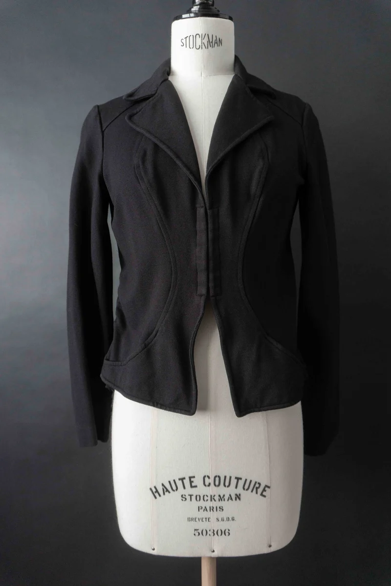 Vintage witchy Blazer, tailliert, Schwarz, S