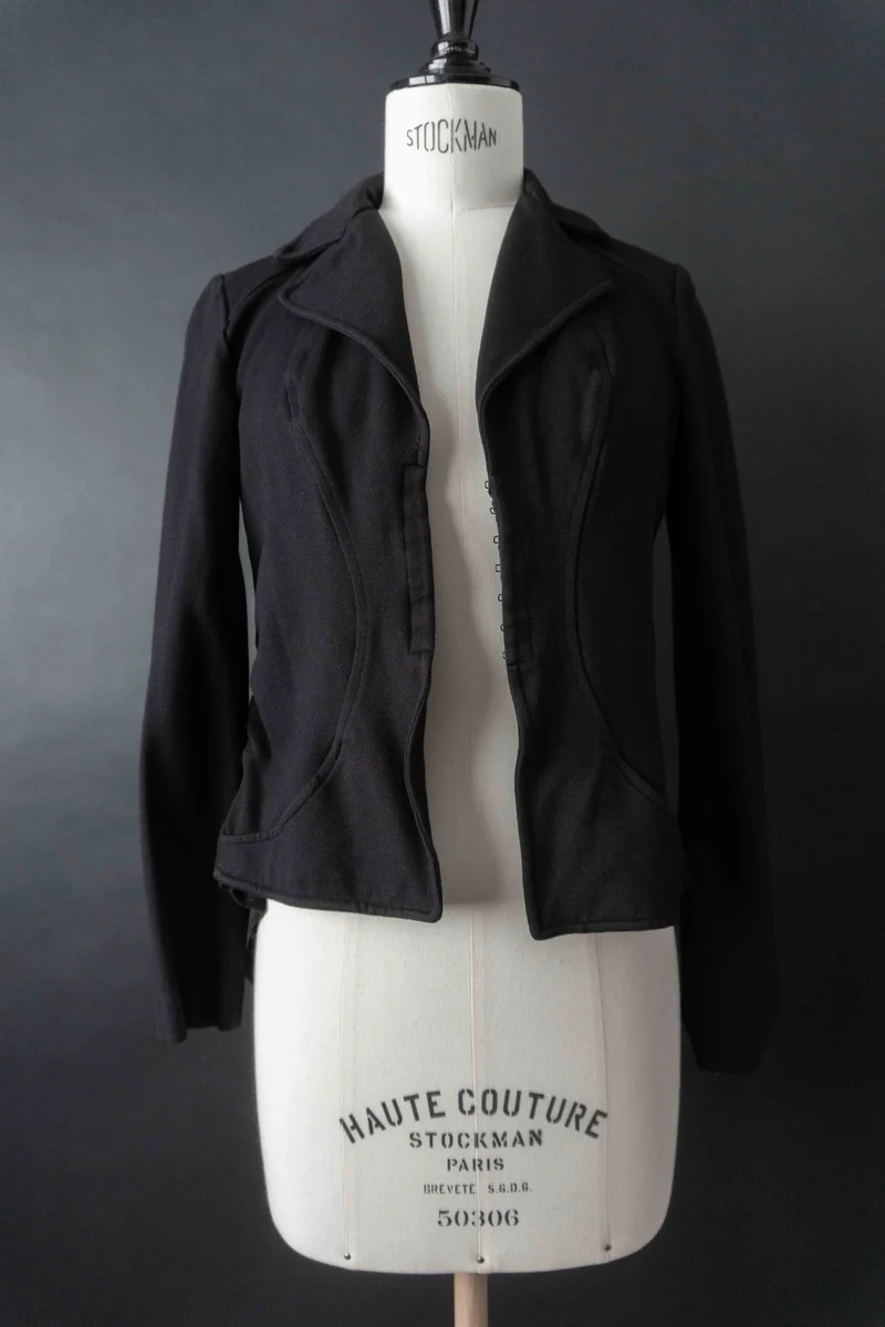 Vintage witchy Blazer, tailliert, Schwarz, S