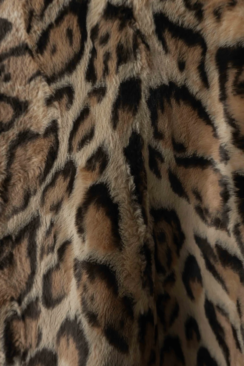 Vintage Faux Fur Mantel Leopard – Statement Coat 80s/90s, S–M