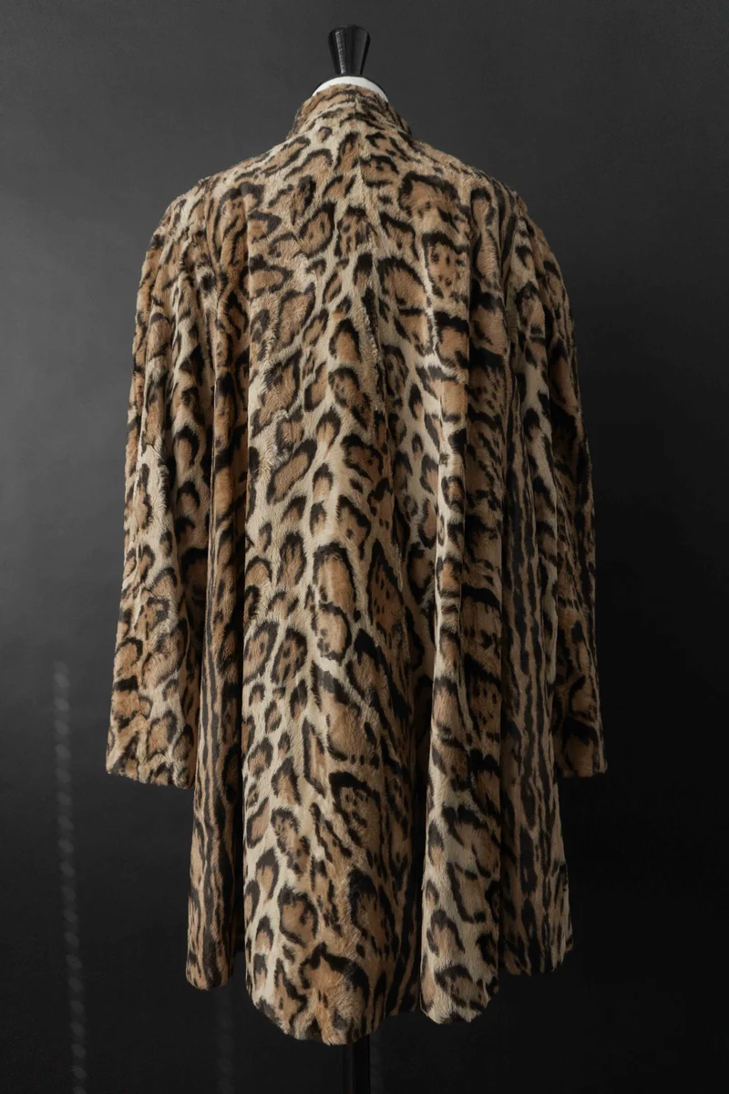 Vintage Faux Fur Mantel Leopard – Statement Coat 80s/90s, S–M