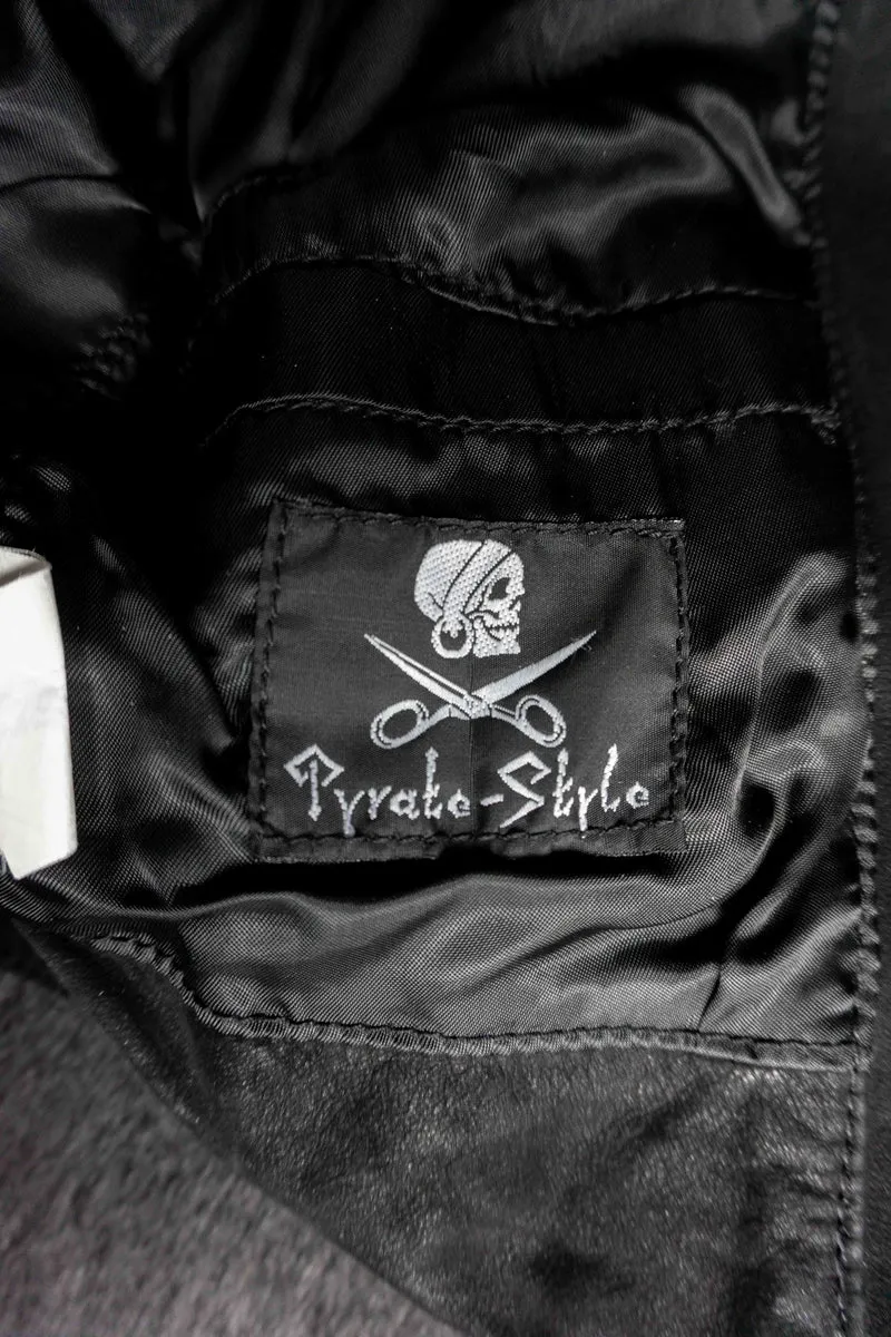 Vintage Pyrate Style Lederjacke Schwarz, S–M