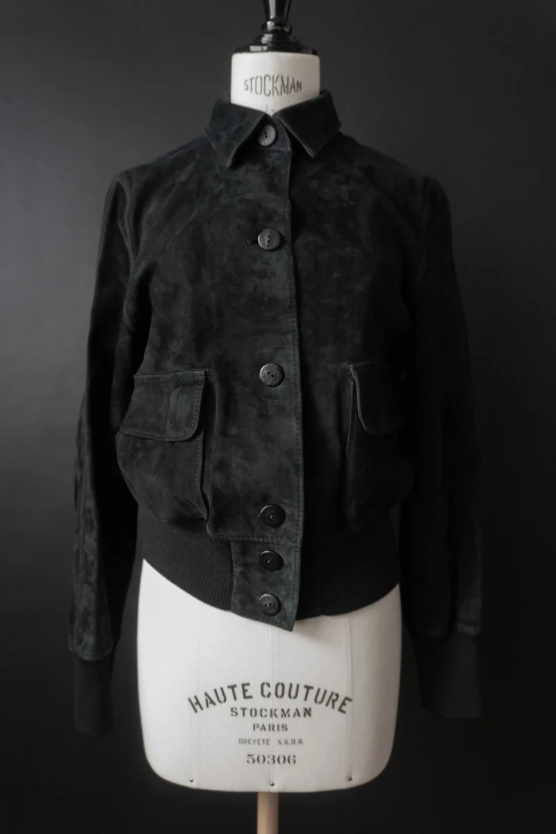 Vintage Nubukleder Jacke, Lederjacke Midnight 70s/80s, XS–M
