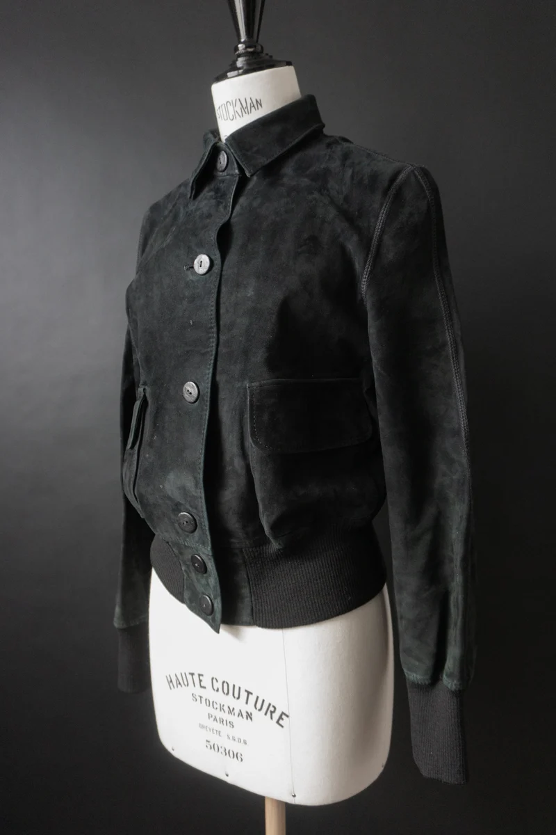 Vintage Nubukleder Jacke, Lederjacke Midnight 70s/80s, XS–M