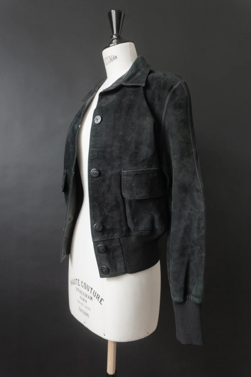 Vintage Nubukleder Jacke, Lederjacke Midnight 70s/80s, XS–M