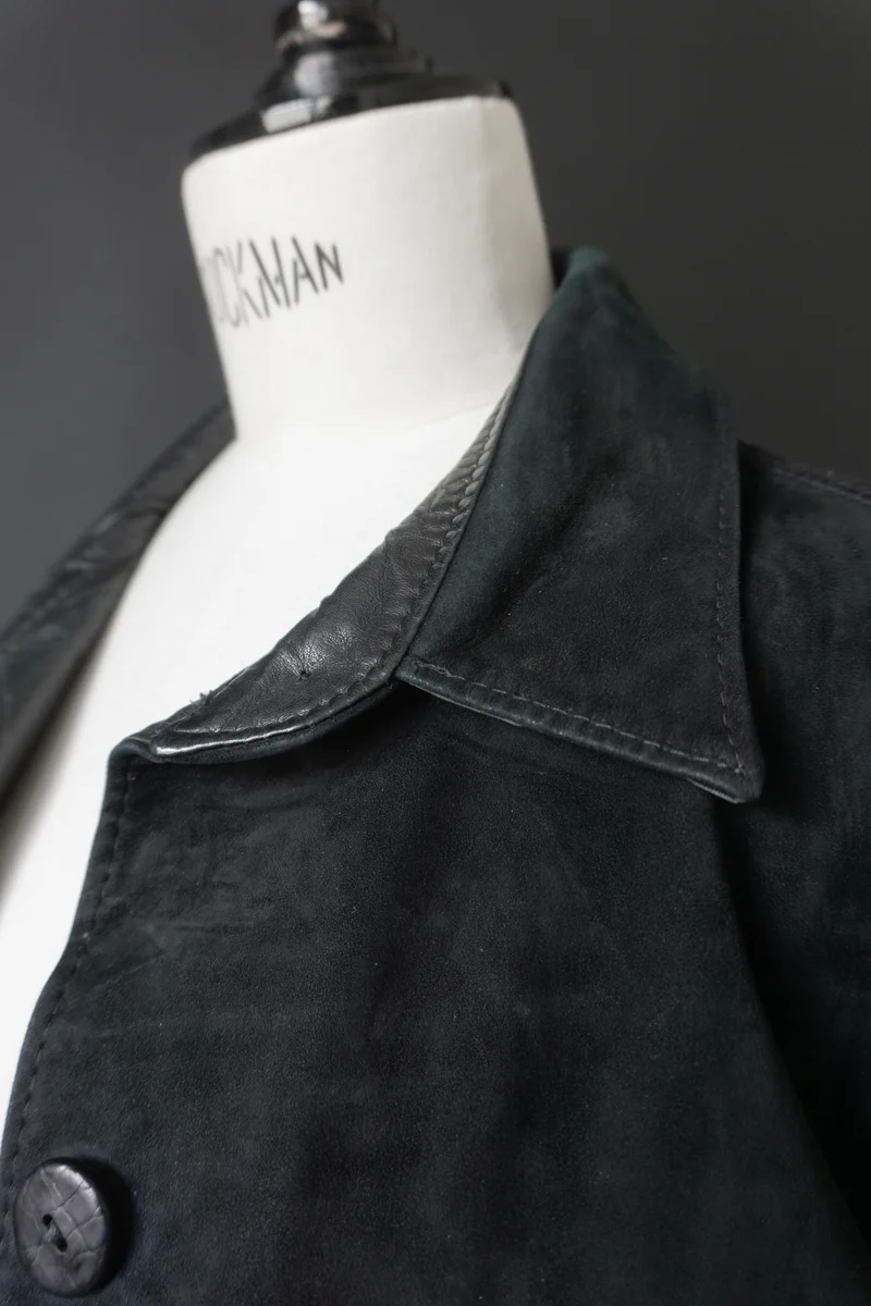 Vintage Nubukleder Jacke, Lederjacke Midnight 70s/80s, XS–M