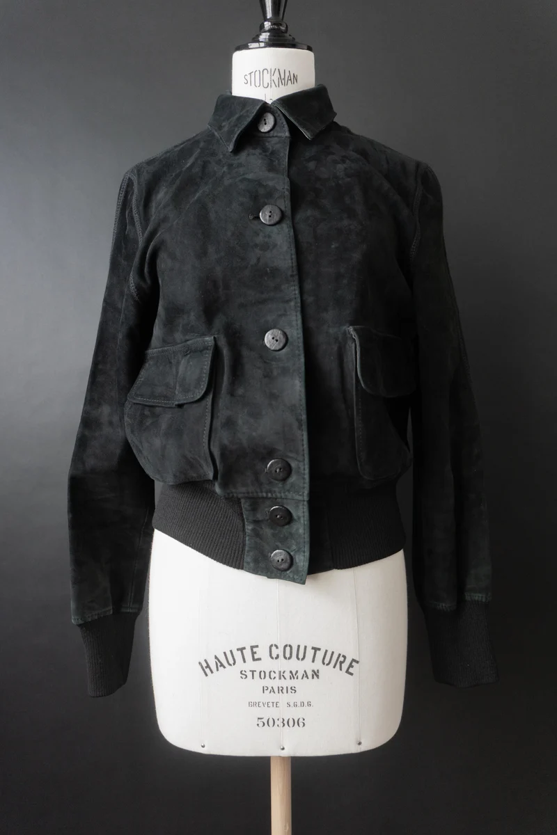 Vintage Nubukleder Jacke, Lederjacke Midnight 70s/80s, XS–M