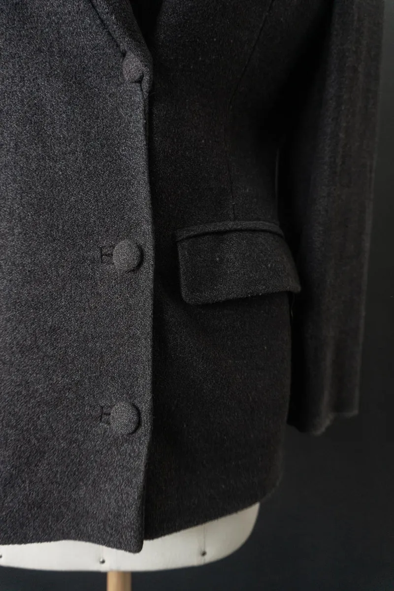 Vintage 80s Jean Paul Gaultier Blazer, Schurwolle mit Schalkragen, S–M