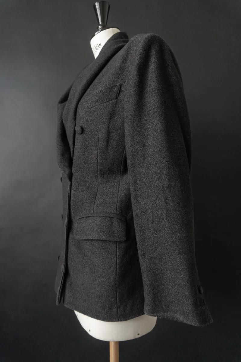 Vintage 80s Jean Paul Gaultier Blazer, Schurwolle mit Schalkragen, S–M