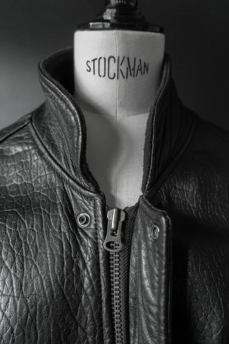 Vintage 80s Bomber Lederjacke, grained Leder, M–L
