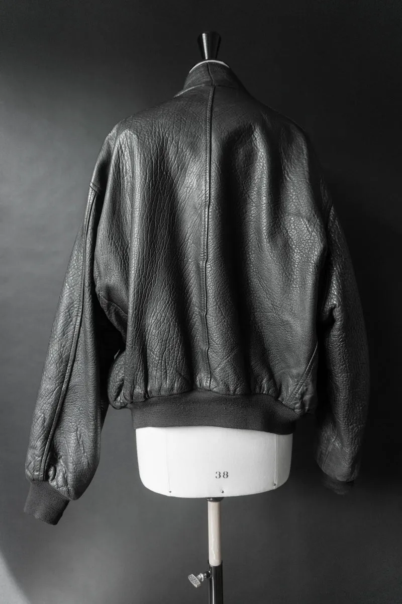 Vintage 80s Bomber Lederjacke, grained Leder, M–L
