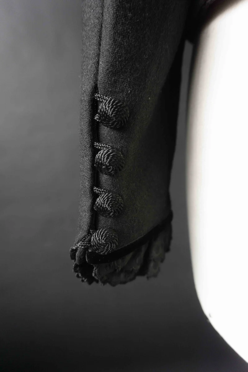 Vintage Dark Folklore Blazer, Wolle mit Puffärmeln, S–M