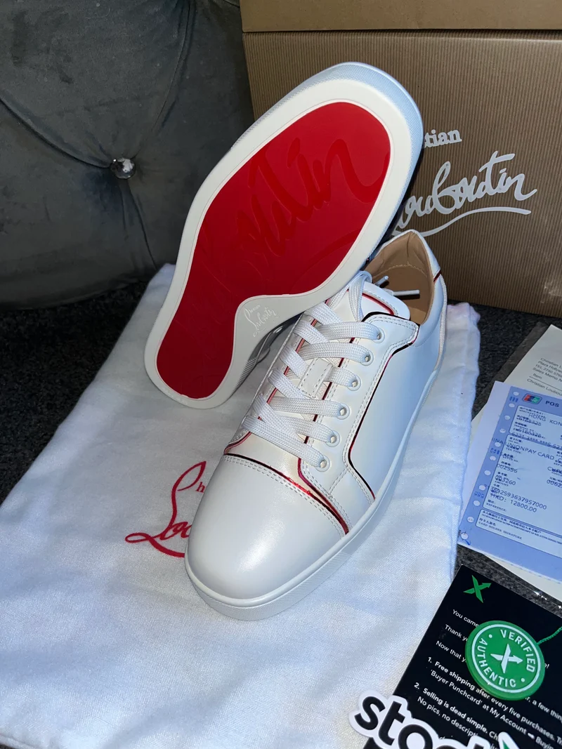 White & Red Shinny Trainers