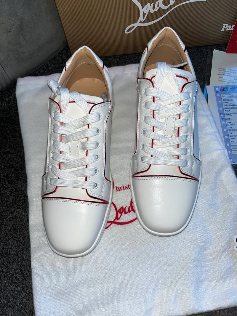 White & Red Shinny Trainers
