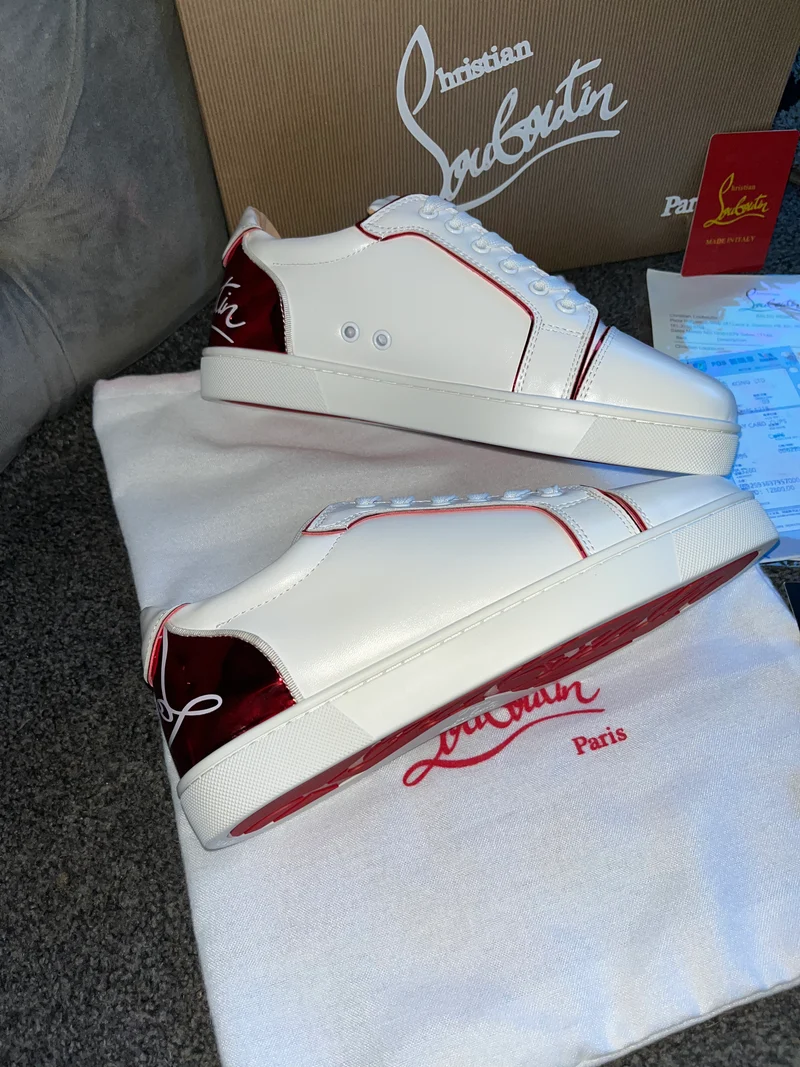 White & Red Shinny Trainers