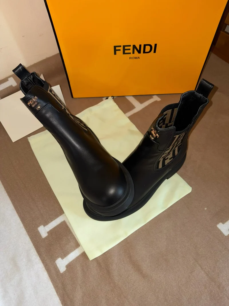 Black Leather FF Boots