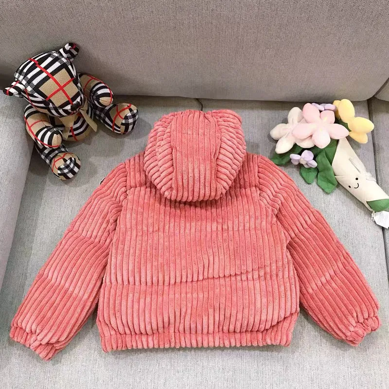 Coral Fluffy Kids Coat