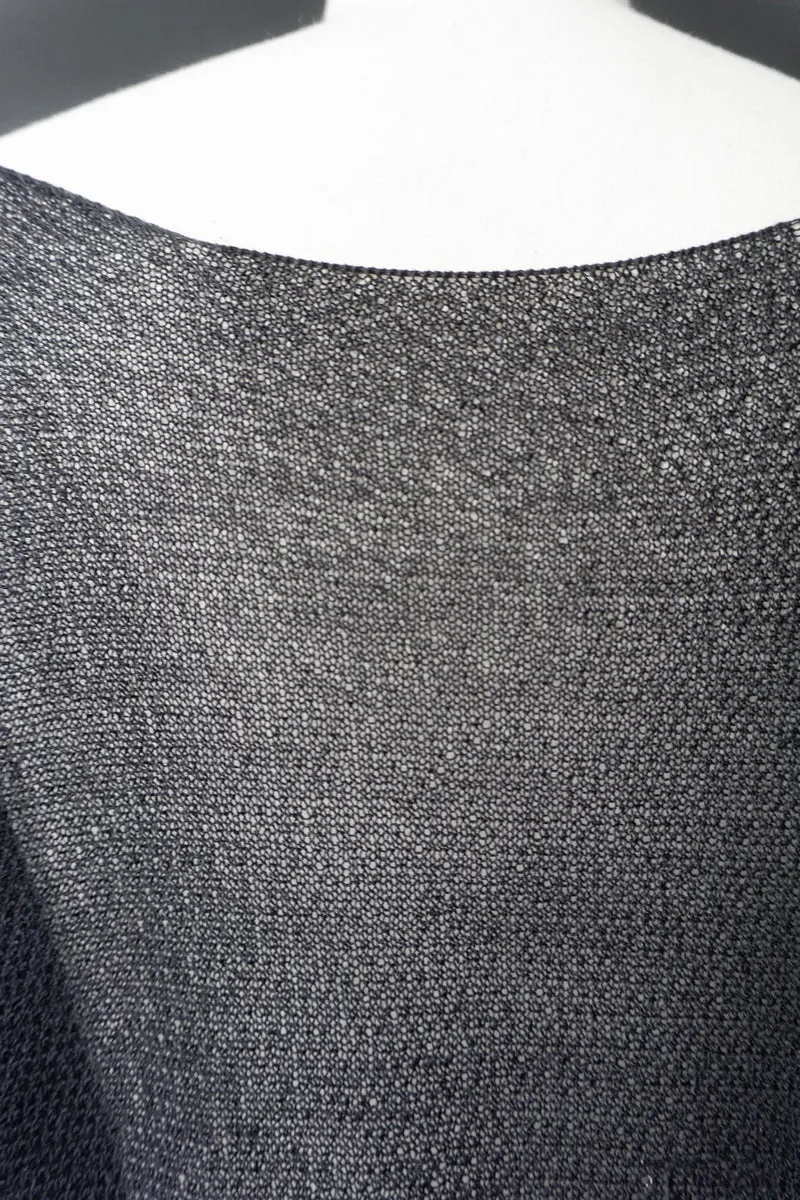 Schwarzer Lightweight Strickpullover, Sommer Knit, S–M