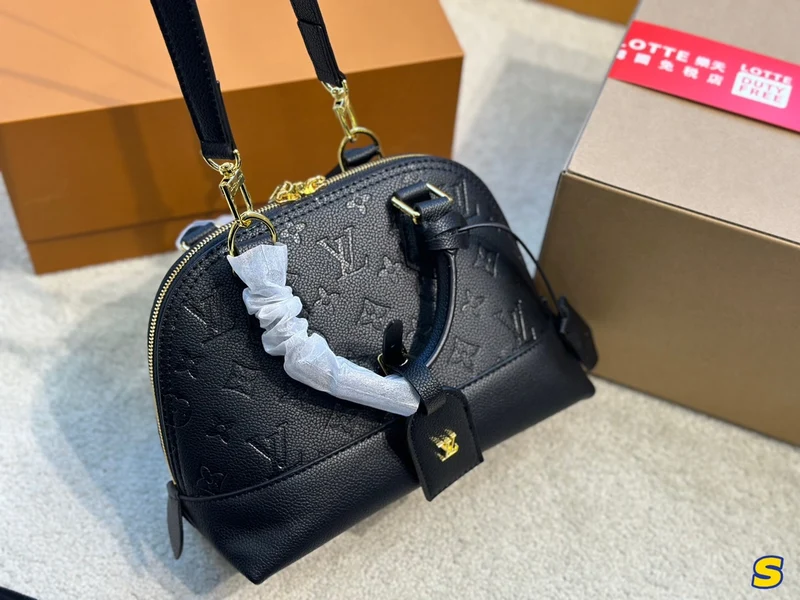 Patterned Design Black Alma Bag