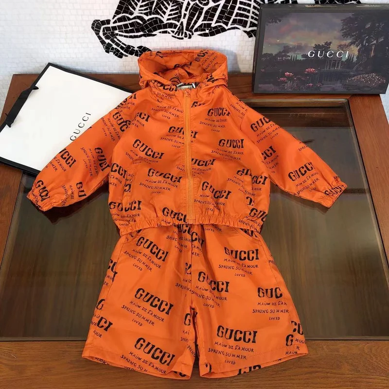 Orange Kids Short Set