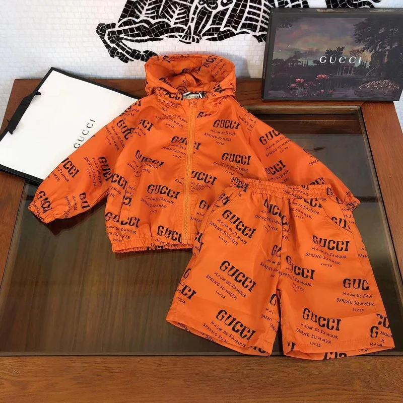 Orange Kids Short Set