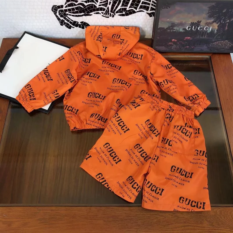 Orange Kids Short Set