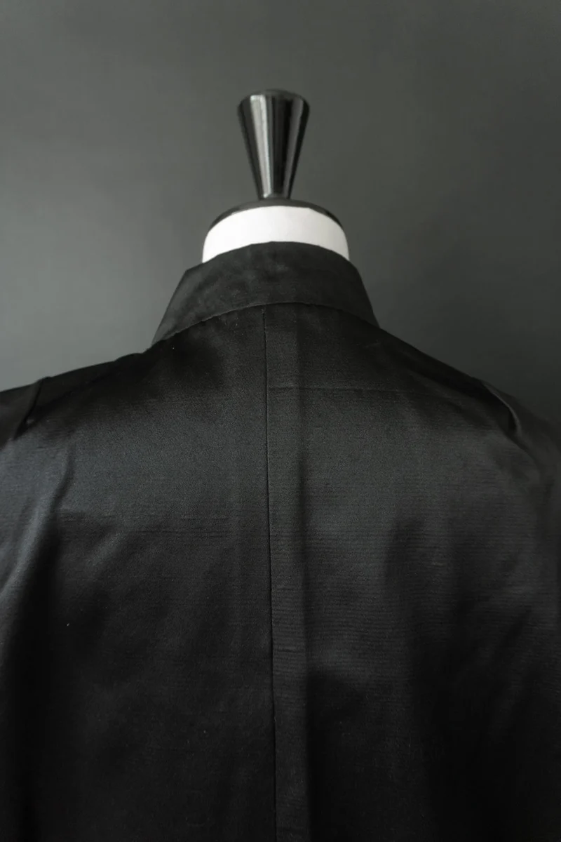 Vintage Kimonojacke schwarze Seide, M–L