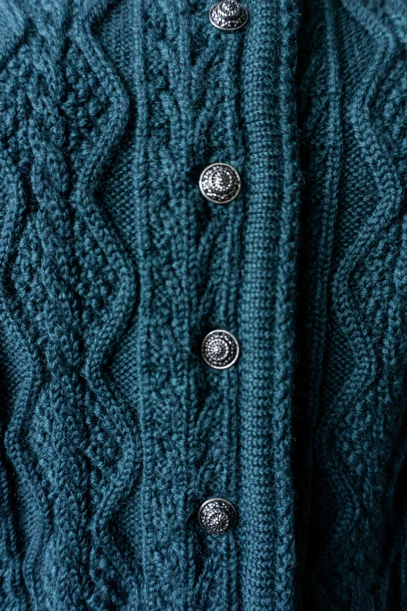 Vintage Dark Folklore Cardigan Petrol, S–M