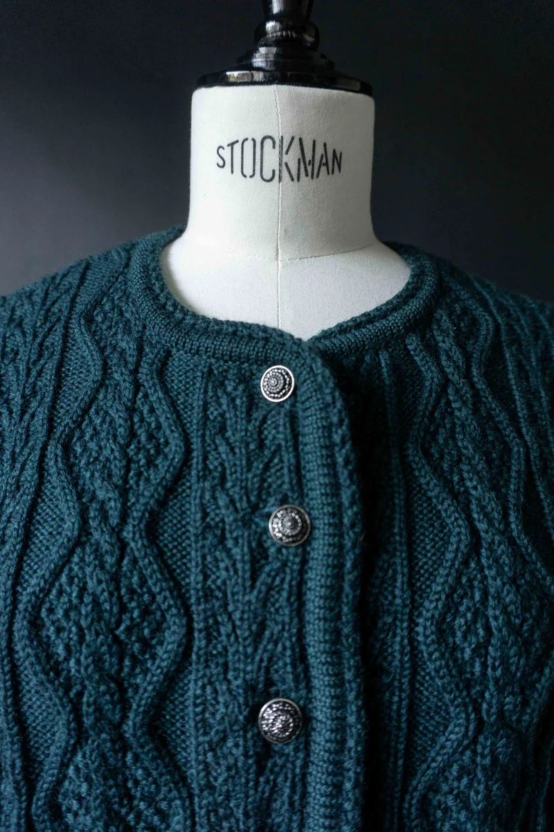 Vintage Dark Folklore Cardigan Petrol, S–M