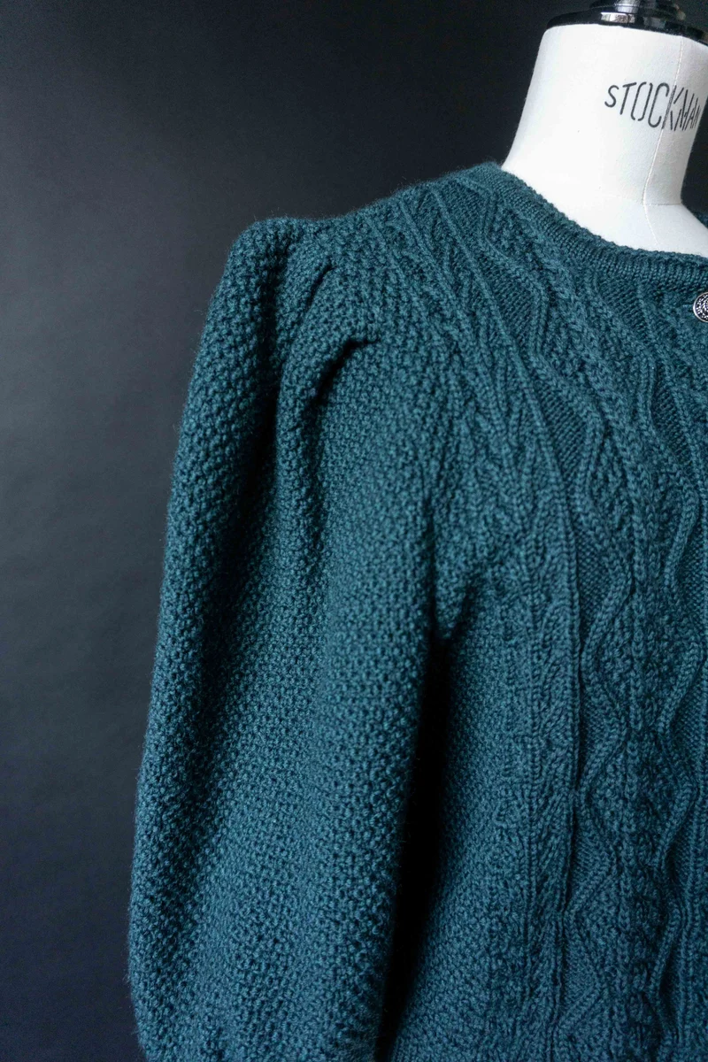 Vintage Dark Folklore Cardigan Petrol, S–M
