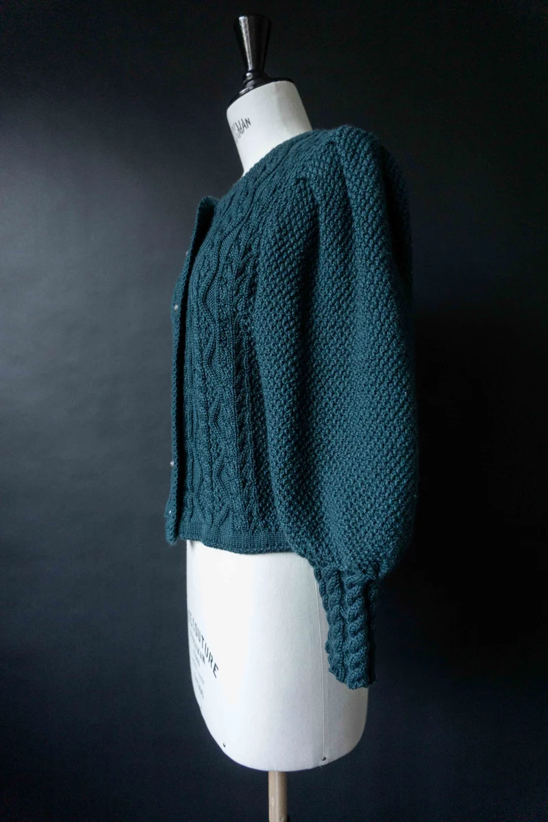 Vintage Dark Folklore Cardigan Petrol, S–M