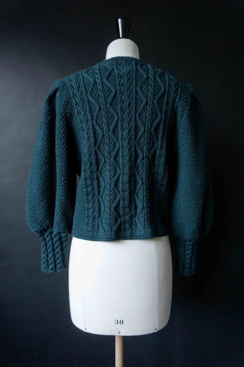 Vintage Dark Folklore Cardigan Petrol, S–M