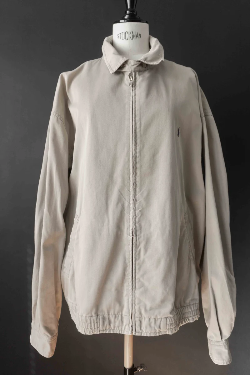 90s Ralph Lauren Blouson Jacke, Beige, XL