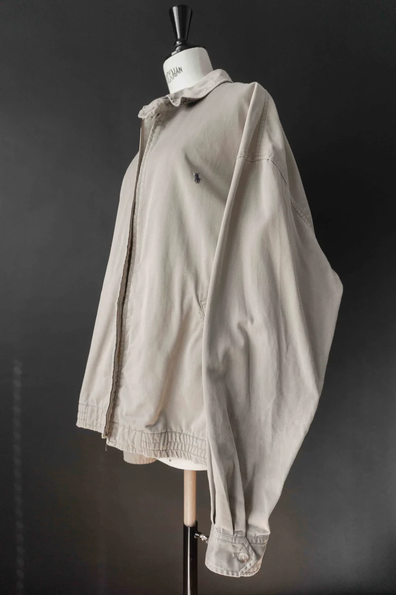 90s Ralph Lauren Blouson Jacke, Beige, XL