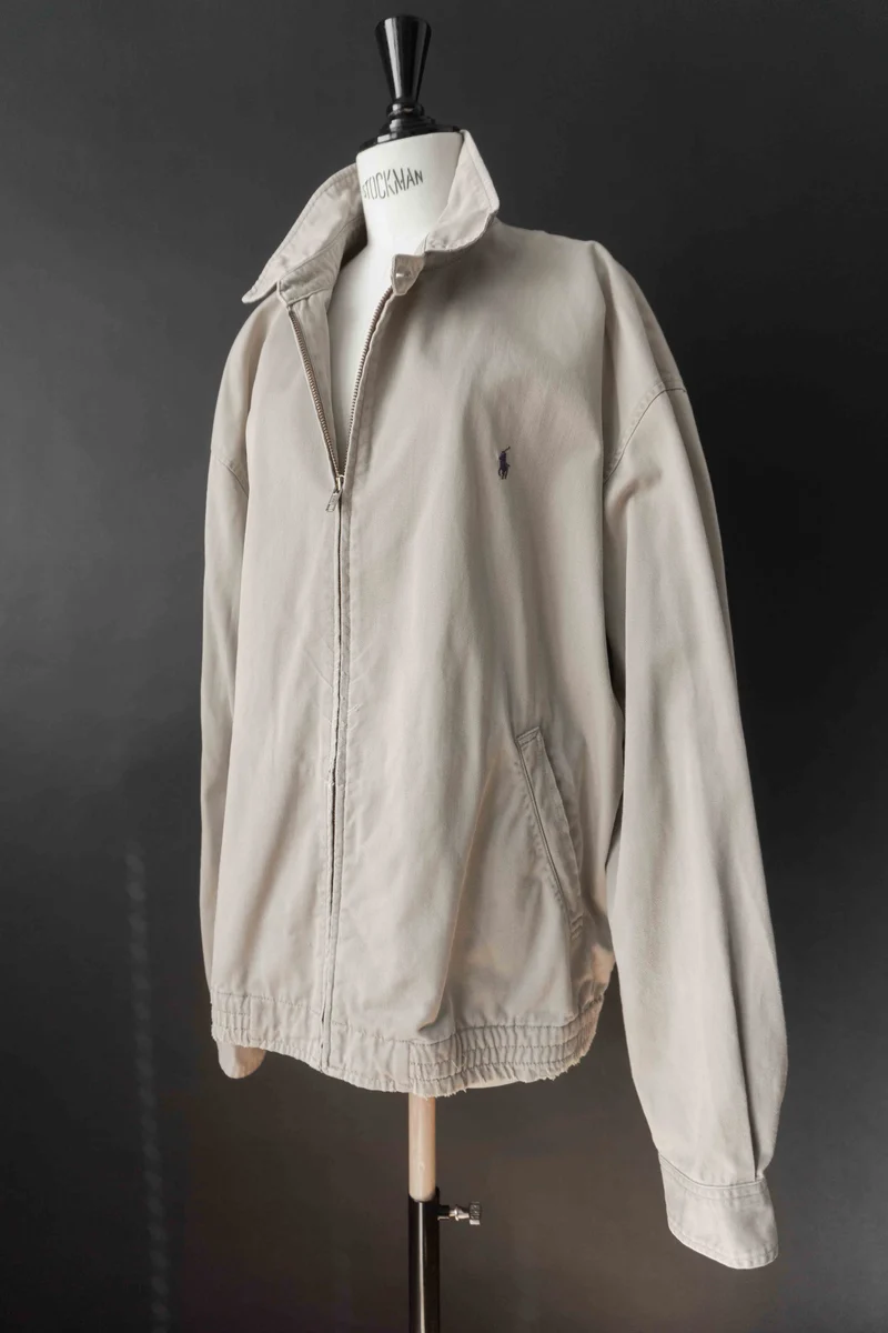 90s Ralph Lauren Blouson Jacke, Beige, XL