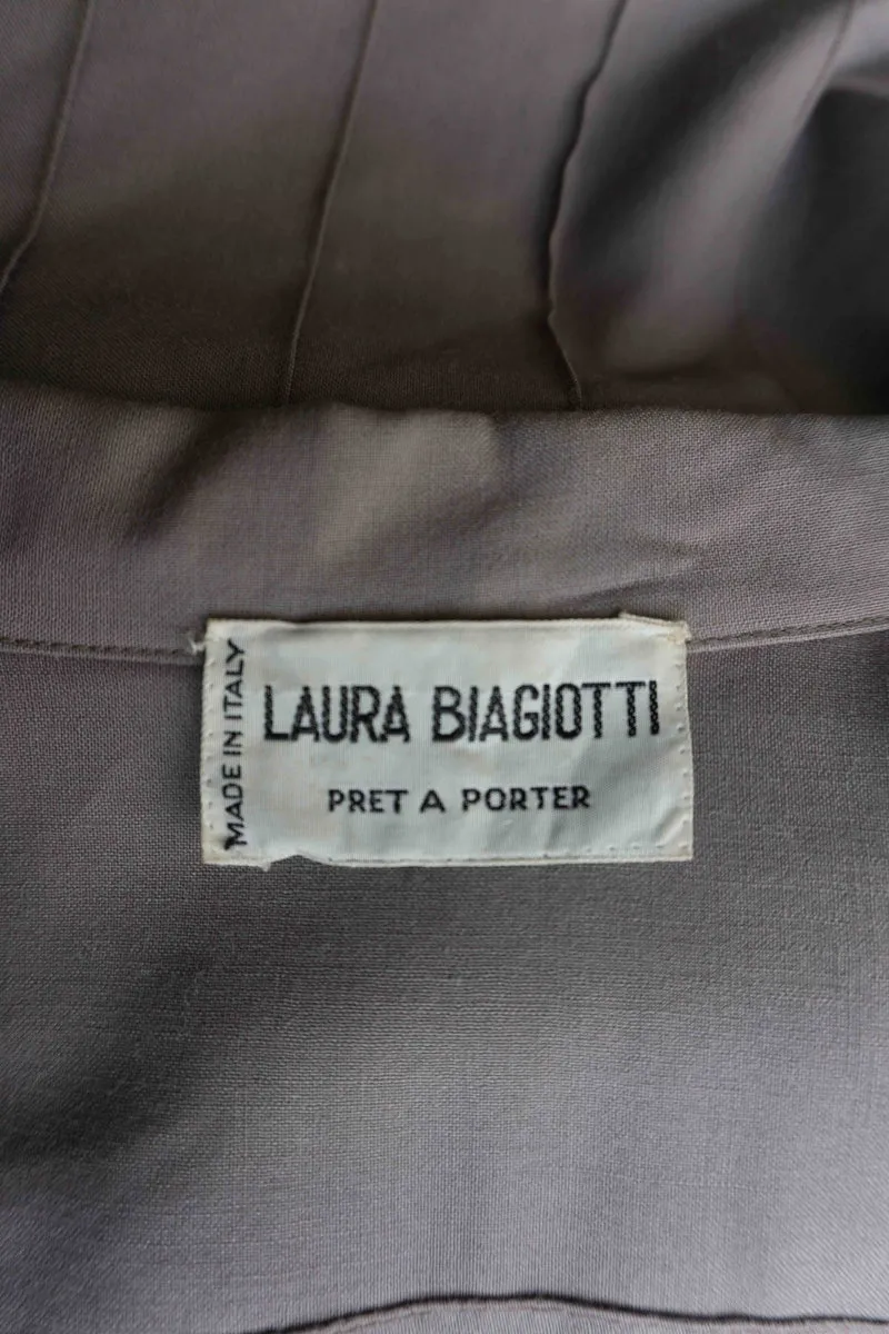 Laura Biagiotti Vintage Jacke – taupe Baumwolle, 70s Designer, S–M