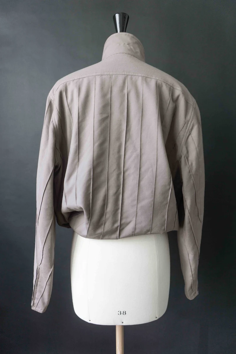 Laura Biagiotti Vintage Jacke – taupe Baumwolle, 70s Designer, S–M