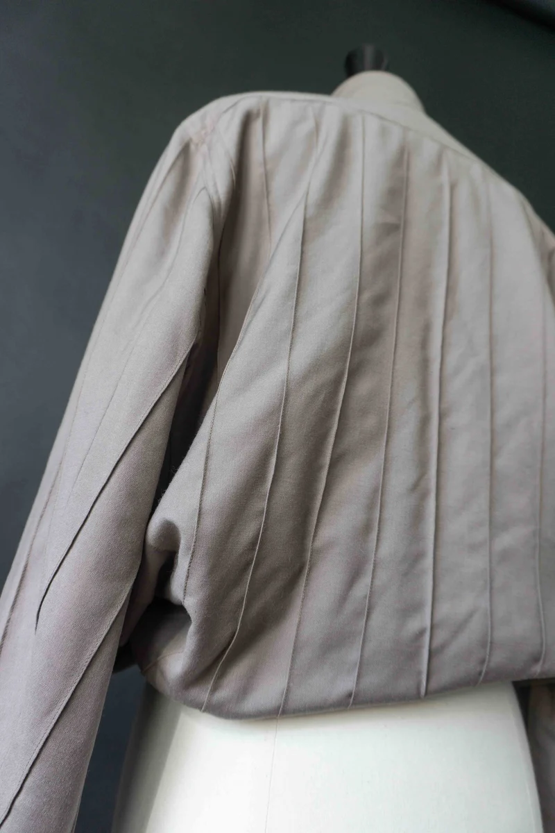 Laura Biagiotti Vintage Jacke – taupe Baumwolle, 70s Designer, S–M