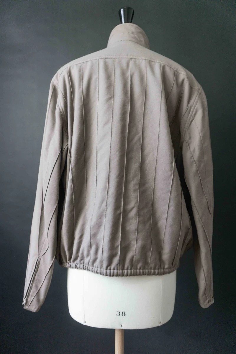 Laura Biagiotti Vintage Jacke – taupe Baumwolle, 70s Designer, S–M