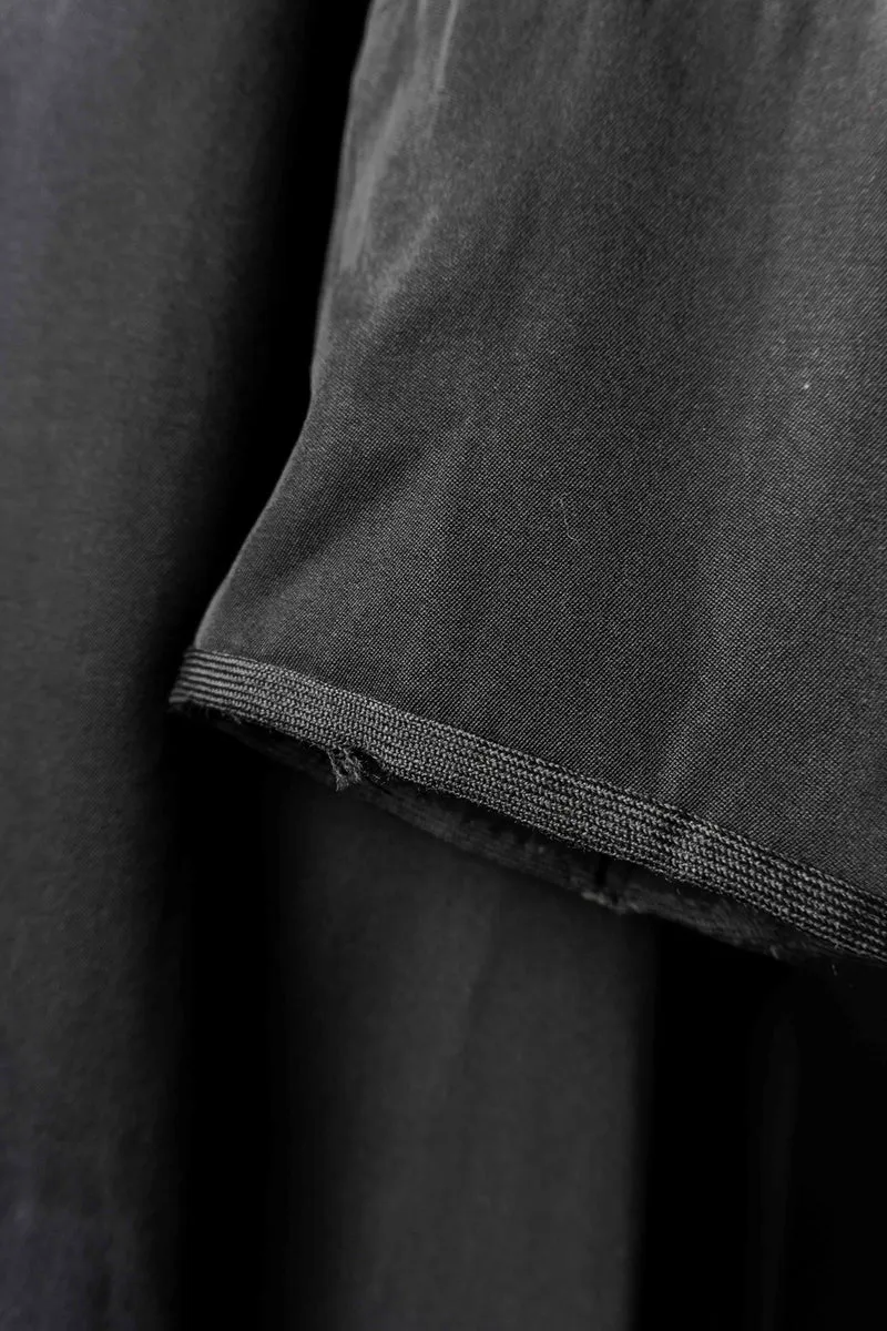 Antiker französischer Pfarrermantel – schwarzer Clergy Coat mit Knopfleiste, M–L