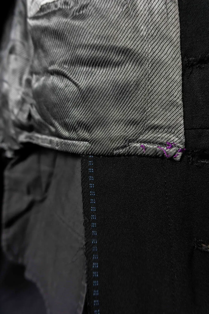 Antiker französischer Pfarrermantel – schwarzer Clergy Coat mit Knopfleiste, M–L