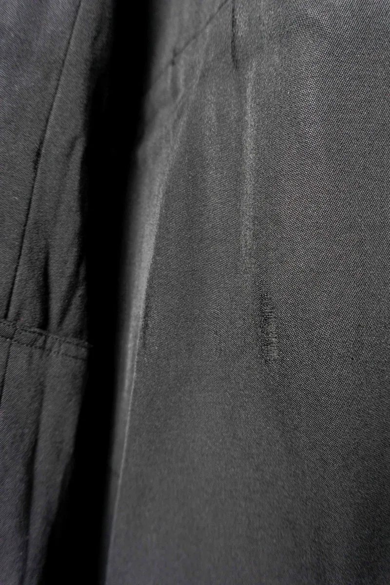 Antiker französischer Pfarrermantel – schwarzer Clergy Coat mit Knopfleiste, M–L