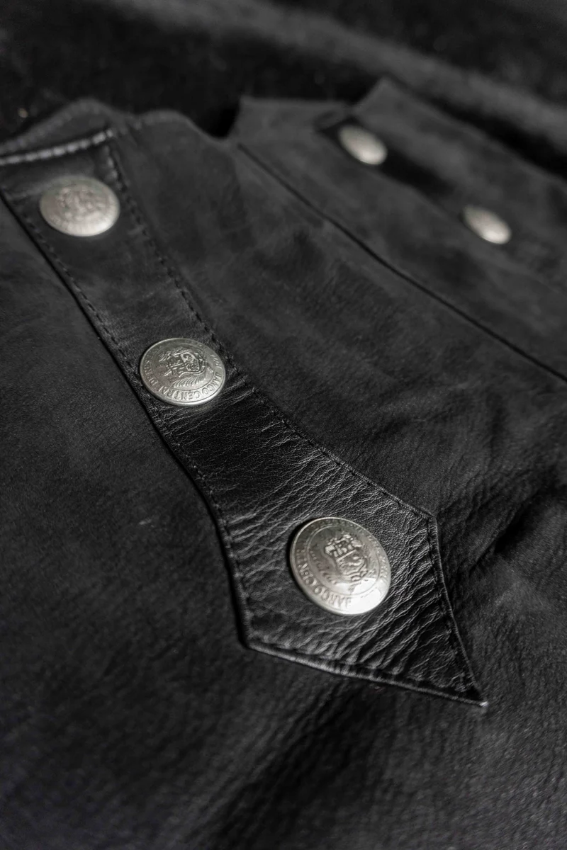Vintage Pyrate Style Leder Shorts, Riri Zipper, XXS–XS