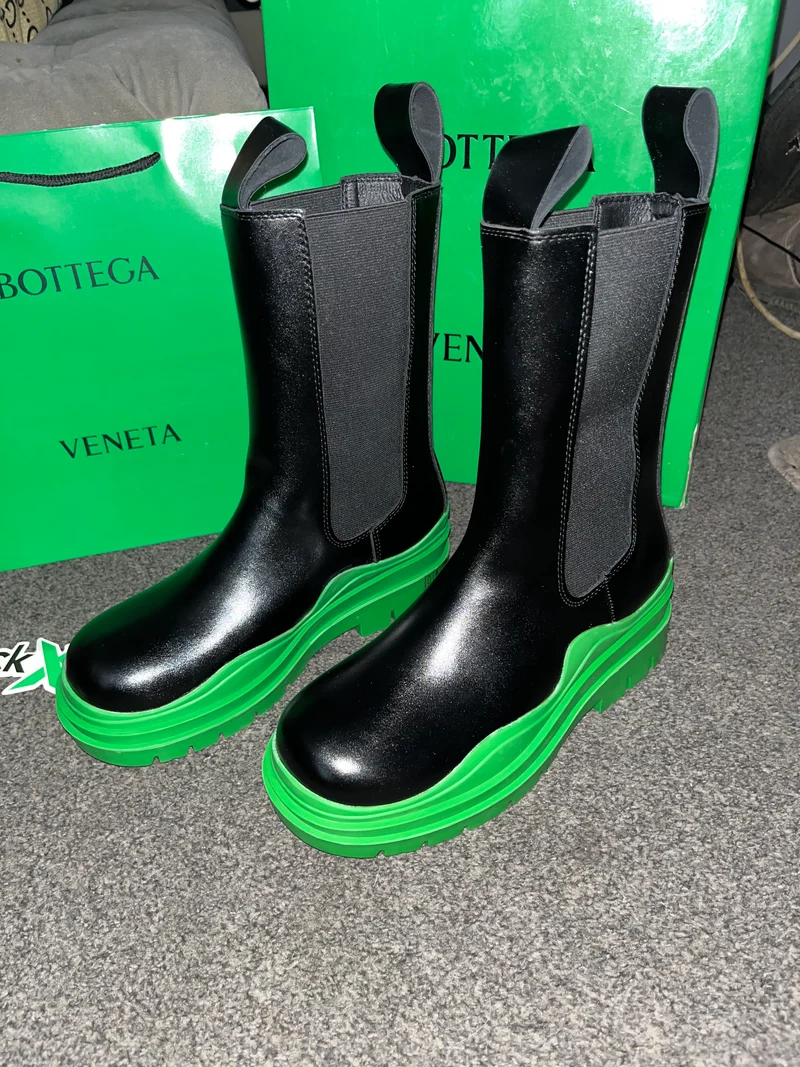Green Leather Boots