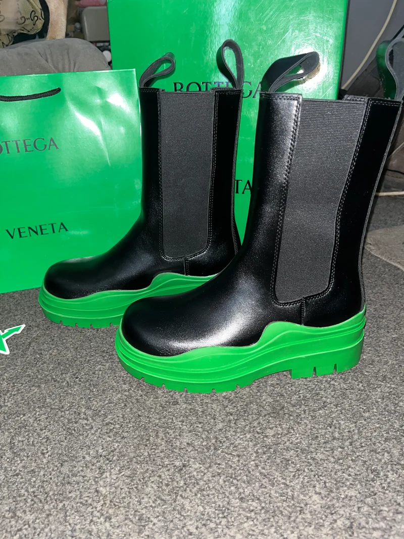 Green Leather Boots