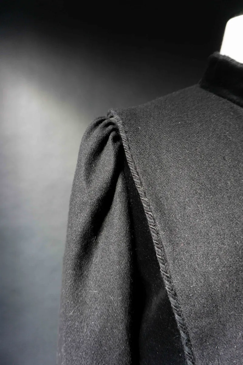 Vintage Dark Folklore Blazer, Wolle & Samt, S–M